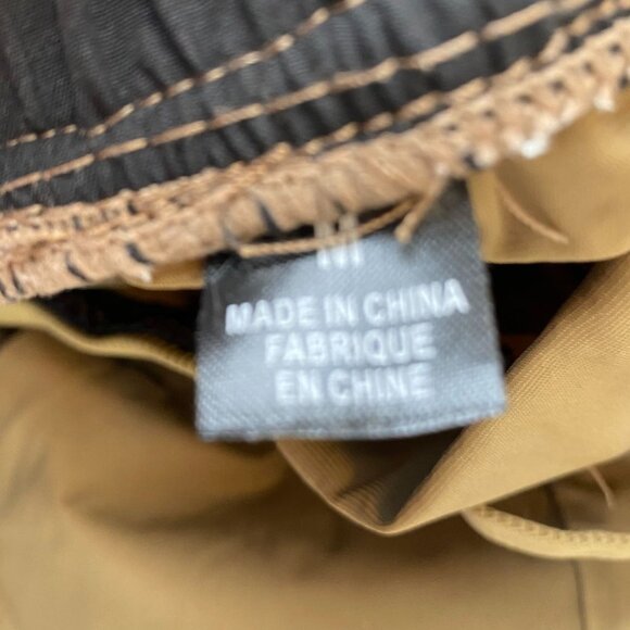 Mens Jogger Pants Medium Khaki Elastic Waist Drawstring Activewear Pocket Casual - Picture 3 of 9